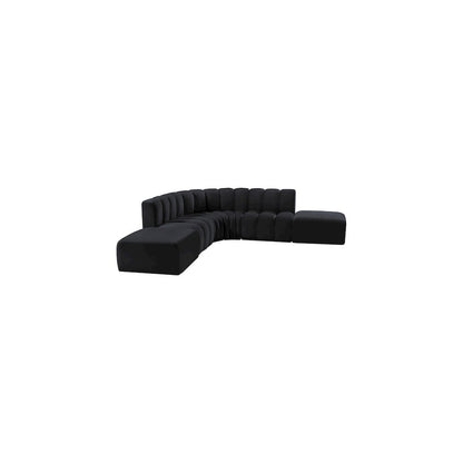 Arc Black Velvet Modular Sofa