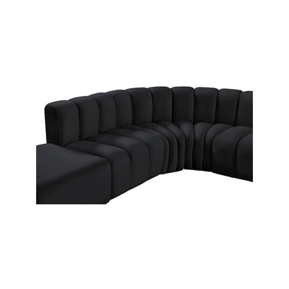 Arc Black Velvet Modular Sofa