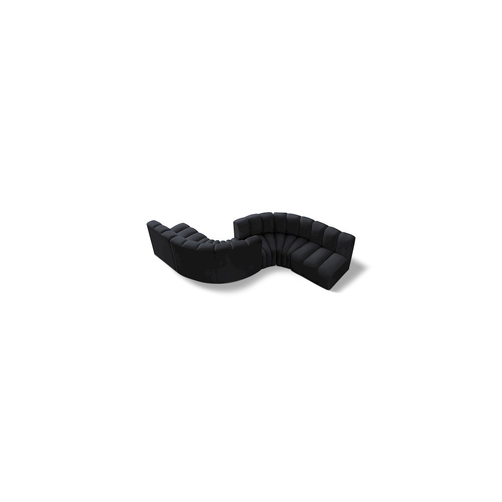Arc Black Velvet Modular Sofa