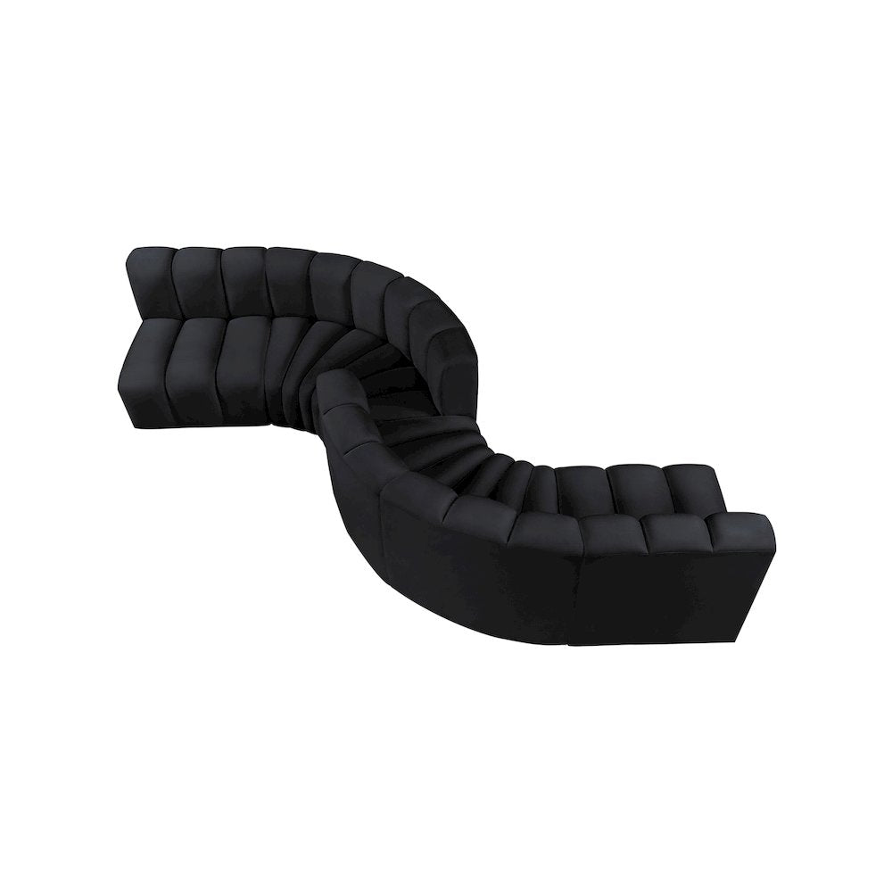 Arc Black Velvet Modular Sofa