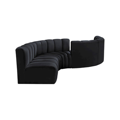 Arc Black Velvet Modular Sofa
