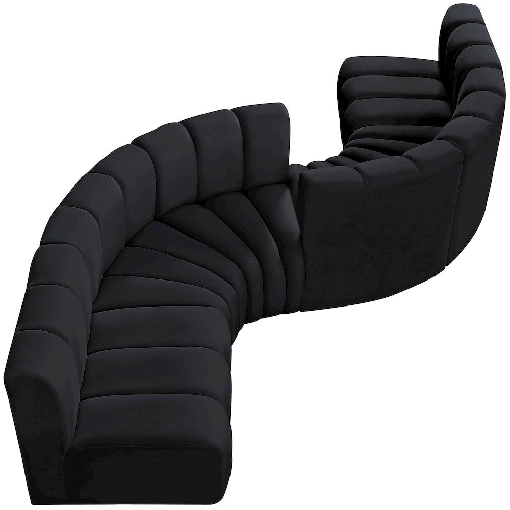 Arc Black Velvet Modular Sofa