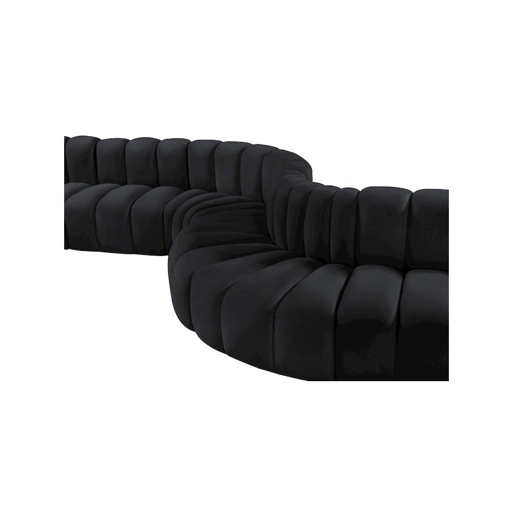 Arc Black Velvet Modular Sofa