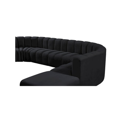 Arc Black Velvet Modular Sofa
