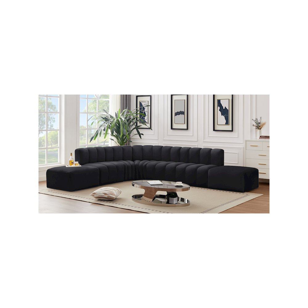 Arc Black Velvet Modular Sofa