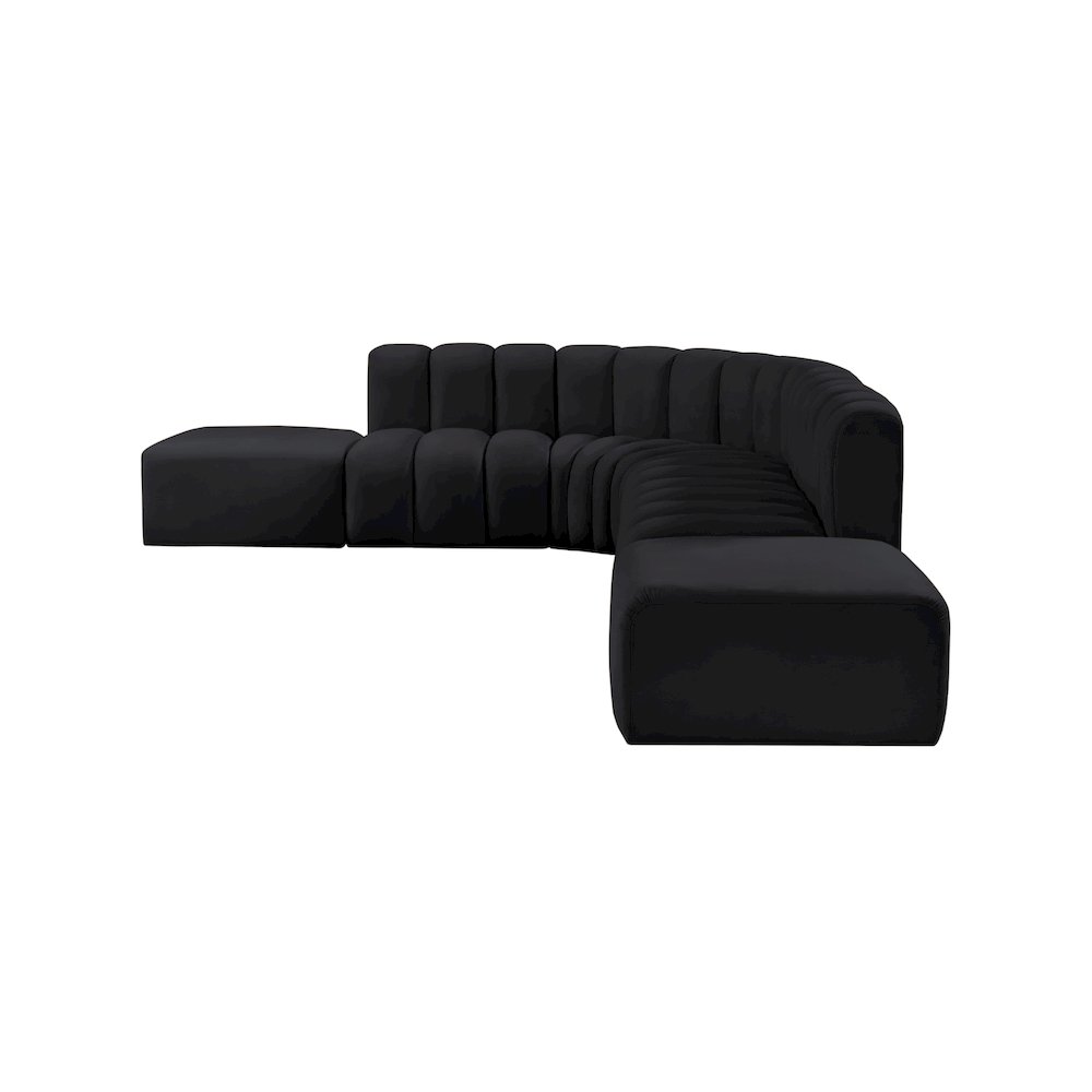 Arc Black Velvet Modular Sofa