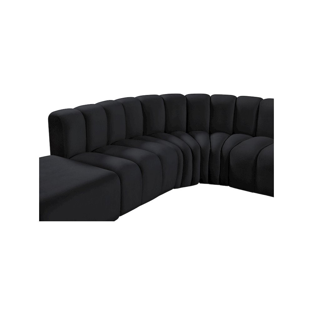 Arc Black Velvet Modular Sofa