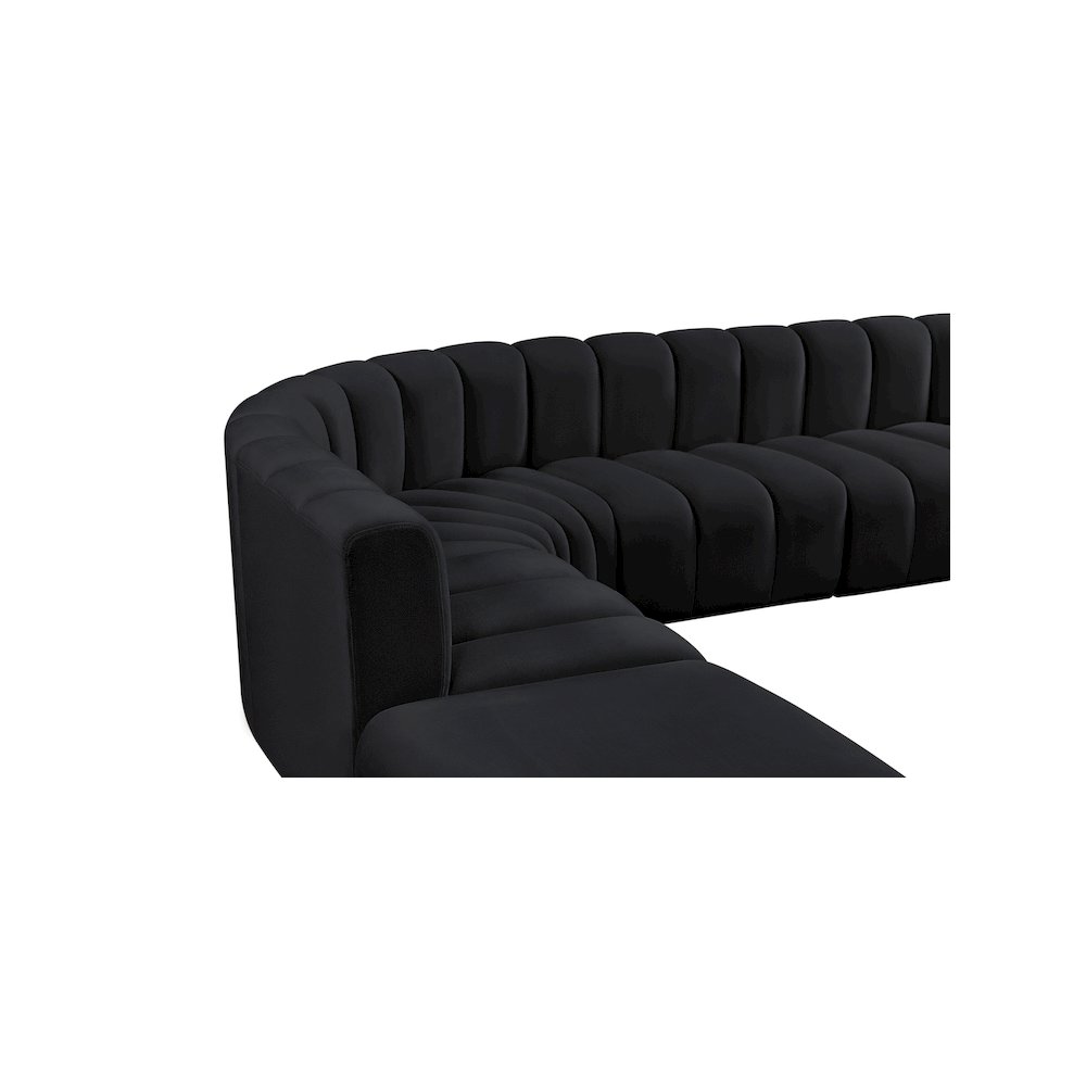 Arc Black Velvet Modular Sofa
