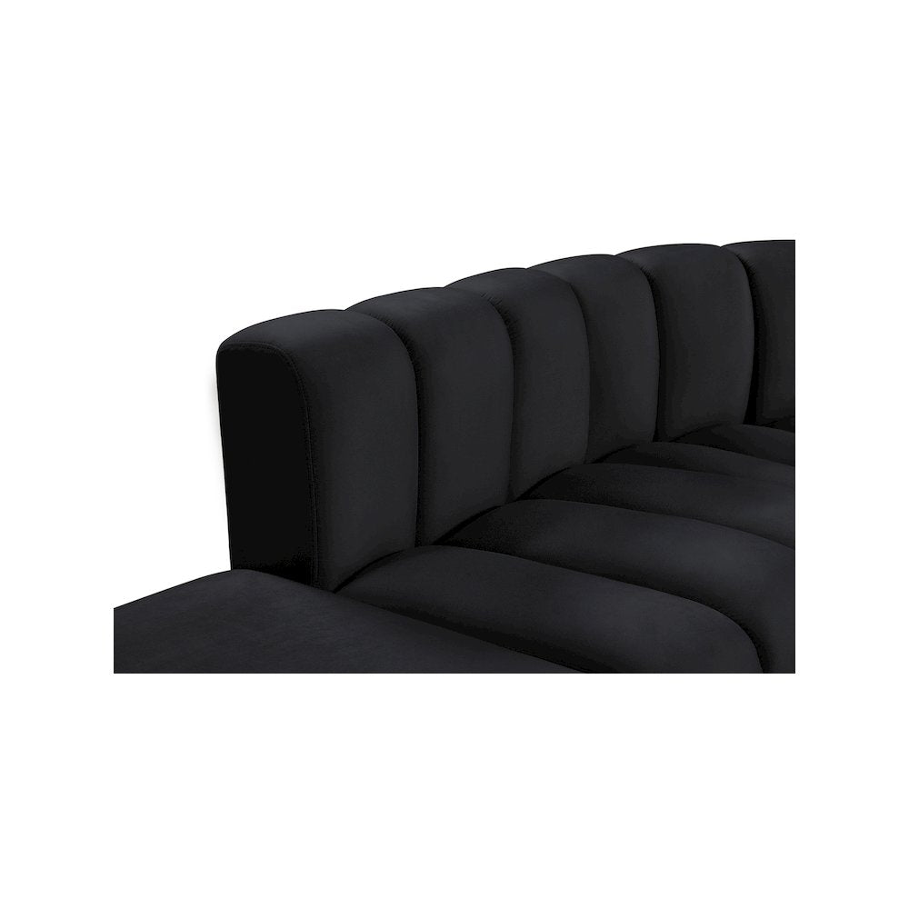 Arc Black Velvet Modular Sofa