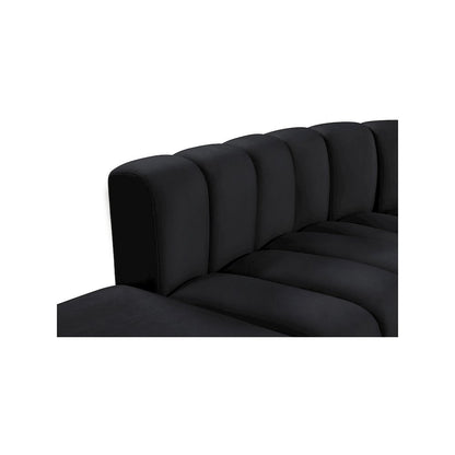 Arc Black Velvet Modular Sofa