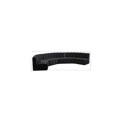 Arc Black Velvet Modular Sofa