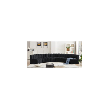Arc Black Velvet Modular Sofa