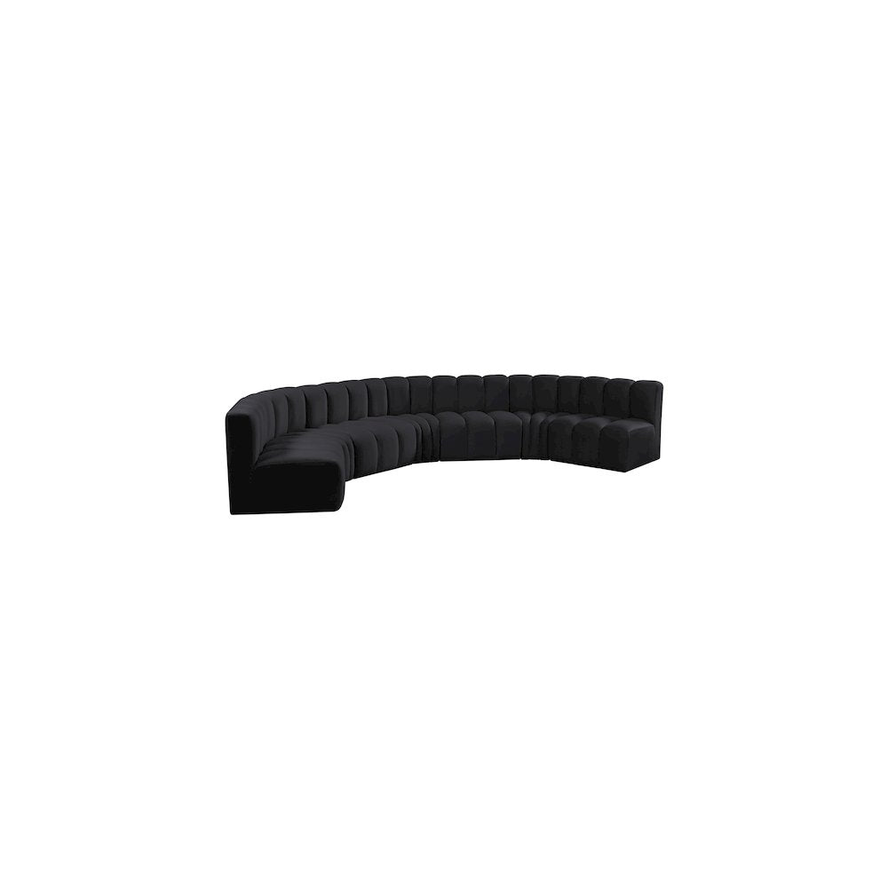 Arc Black Velvet Modular Sofa