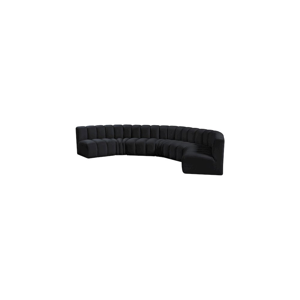 Arc Black Velvet Modular Sofa