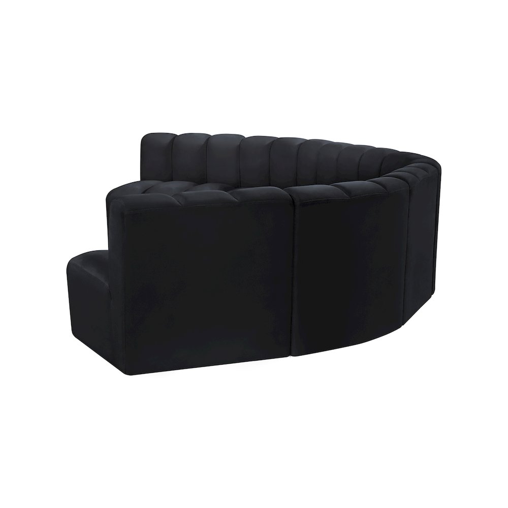 Arc Black Velvet Modular Sofa