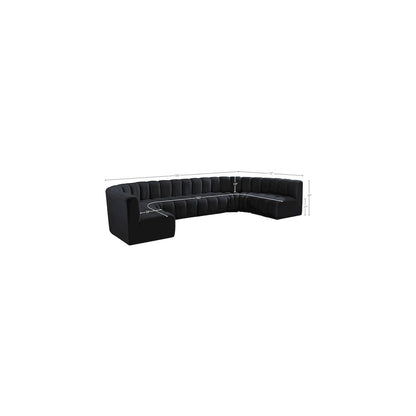 Arc Black Velvet Modular Sofa