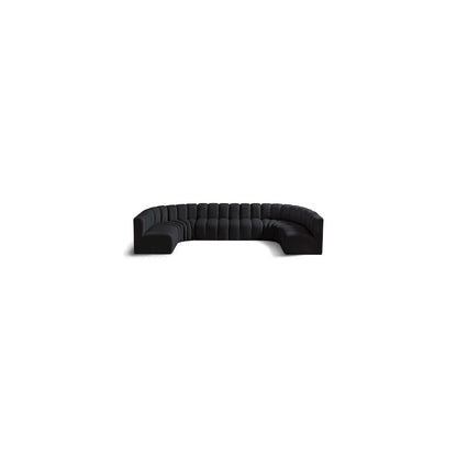 Arc Black Velvet Modular Sofa
