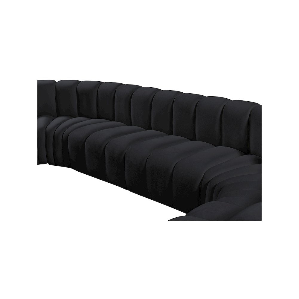 Arc Black Velvet Modular Sofa