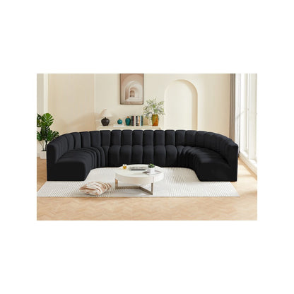 Arc Black Velvet Modular Sofa