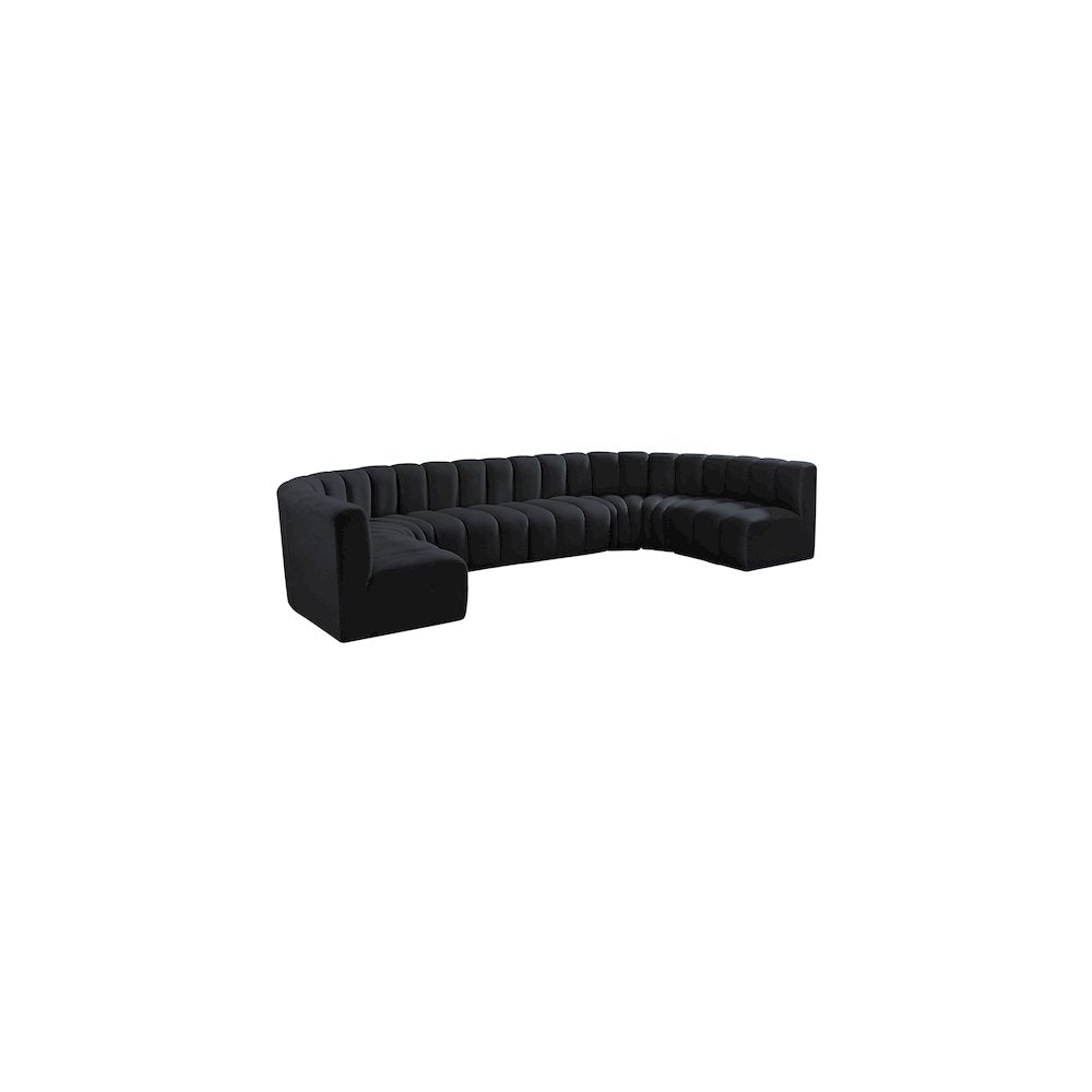 Arc Black Velvet Modular Sofa