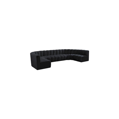 Arc Black Velvet Modular Sofa