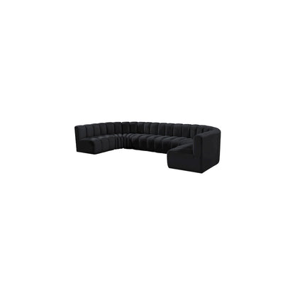 Arc Black Velvet Modular Sofa