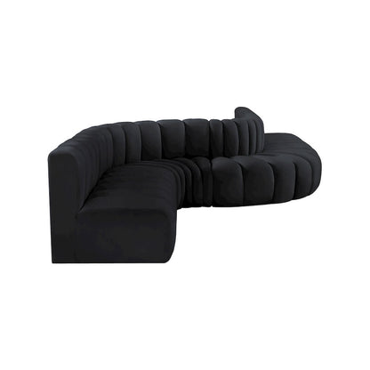Arc Black Velvet Modular Sofa