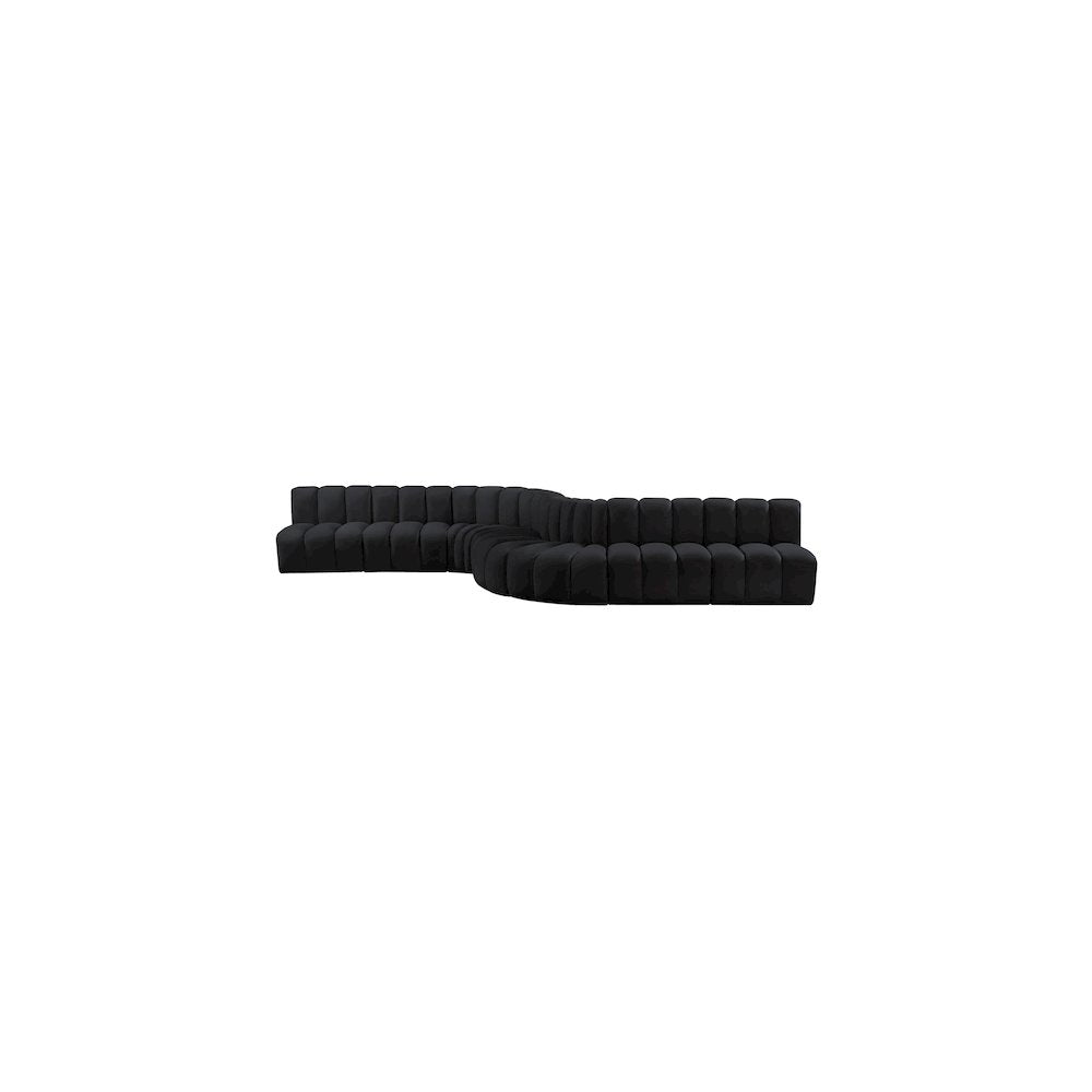 Arc Black Velvet Modular Sofa