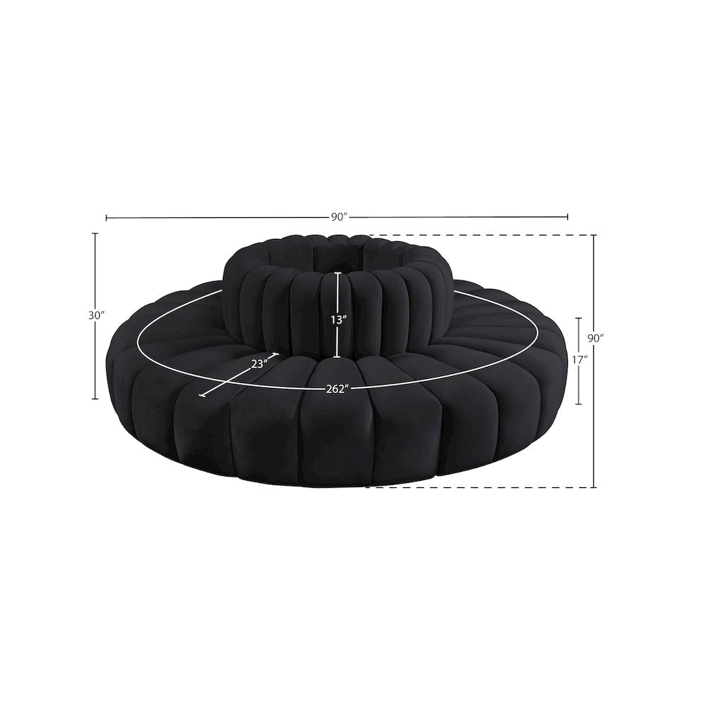 Arc Black Velvet Modular Sofa