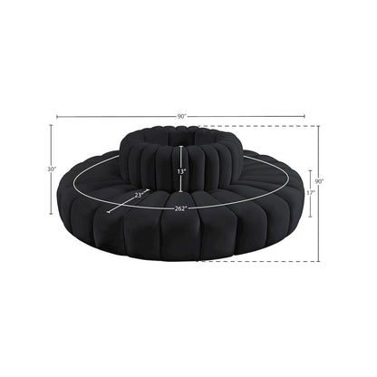 Arc Black Velvet Modular Sofa