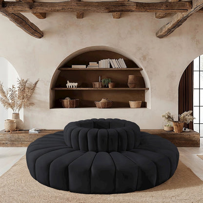 Arc Black Velvet Modular Sofa