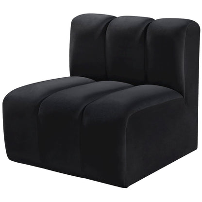 Arc Black Velvet Straight Chair
