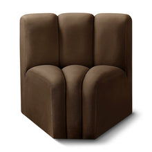 Arc Brown Velvet Curved Corner
