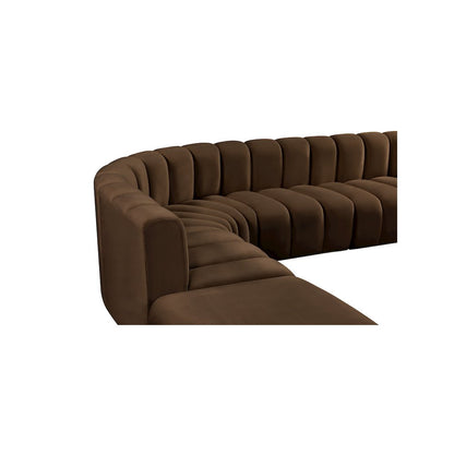 Arc Brown Velvet Modular Sofa