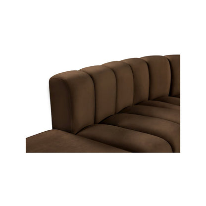 Arc Brown Velvet Modular Sofa