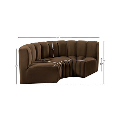 Arc Brown Velvet Modular Sofa