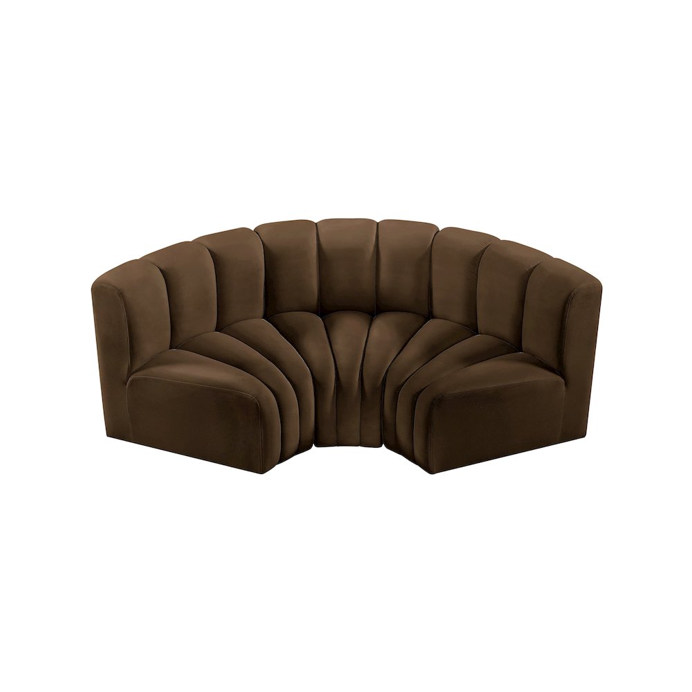 Arc Brown Velvet Modular Sofa