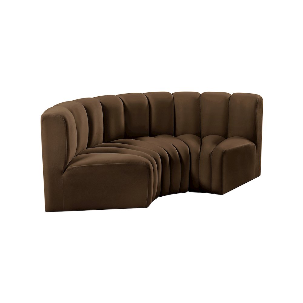 Arc Brown Velvet Modular Sofa