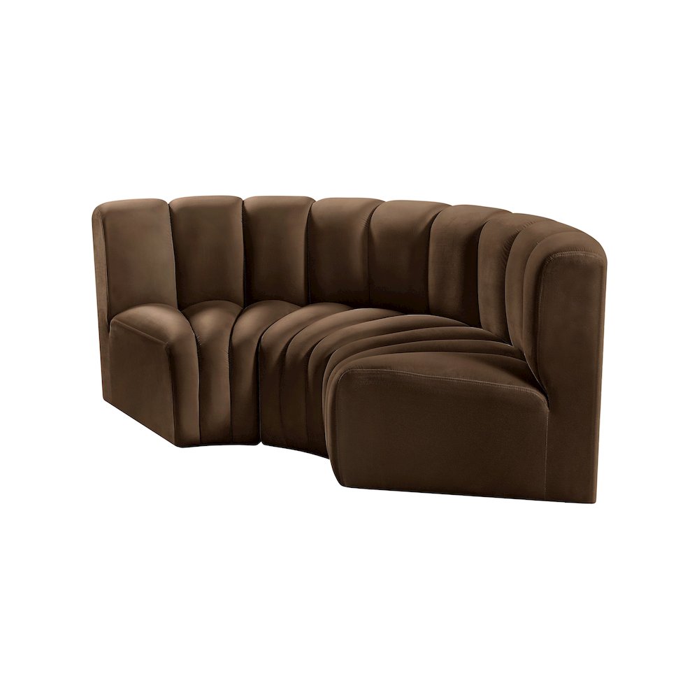 Arc Brown Velvet Modular Sofa