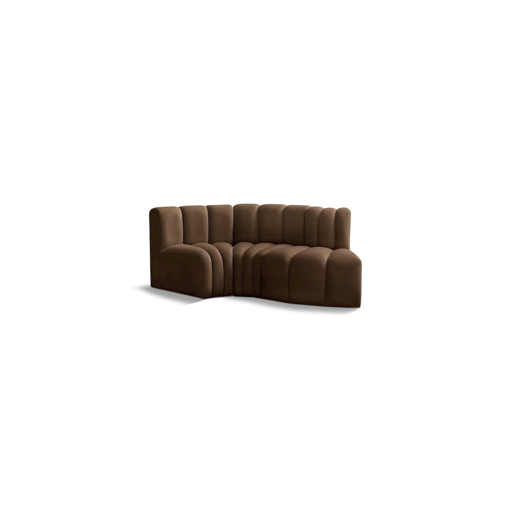 Arc Brown Velvet Modular Sofa