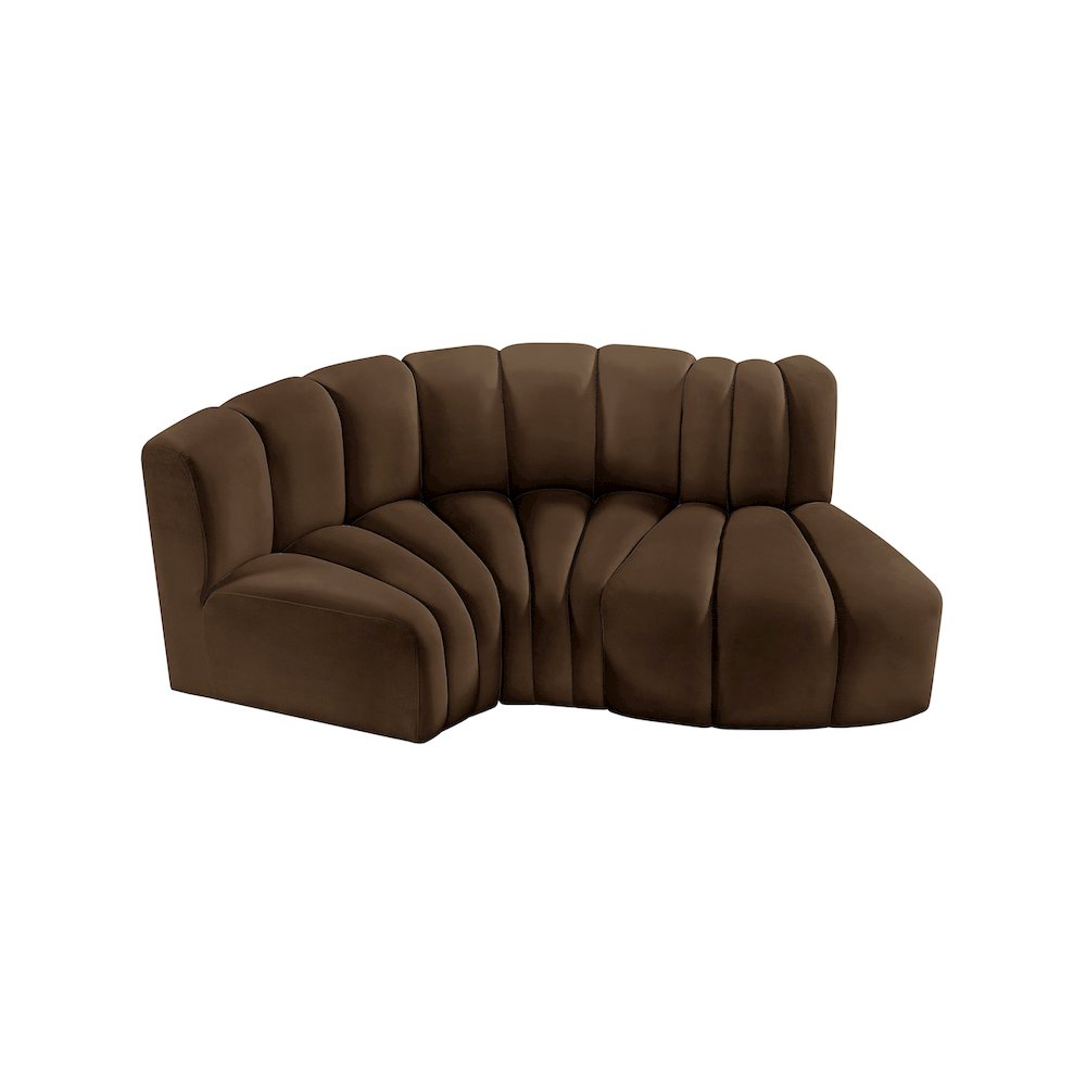 Arc Brown Velvet Modular Sofa