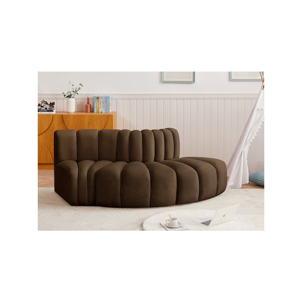 Arc Brown Velvet Modular Sofa