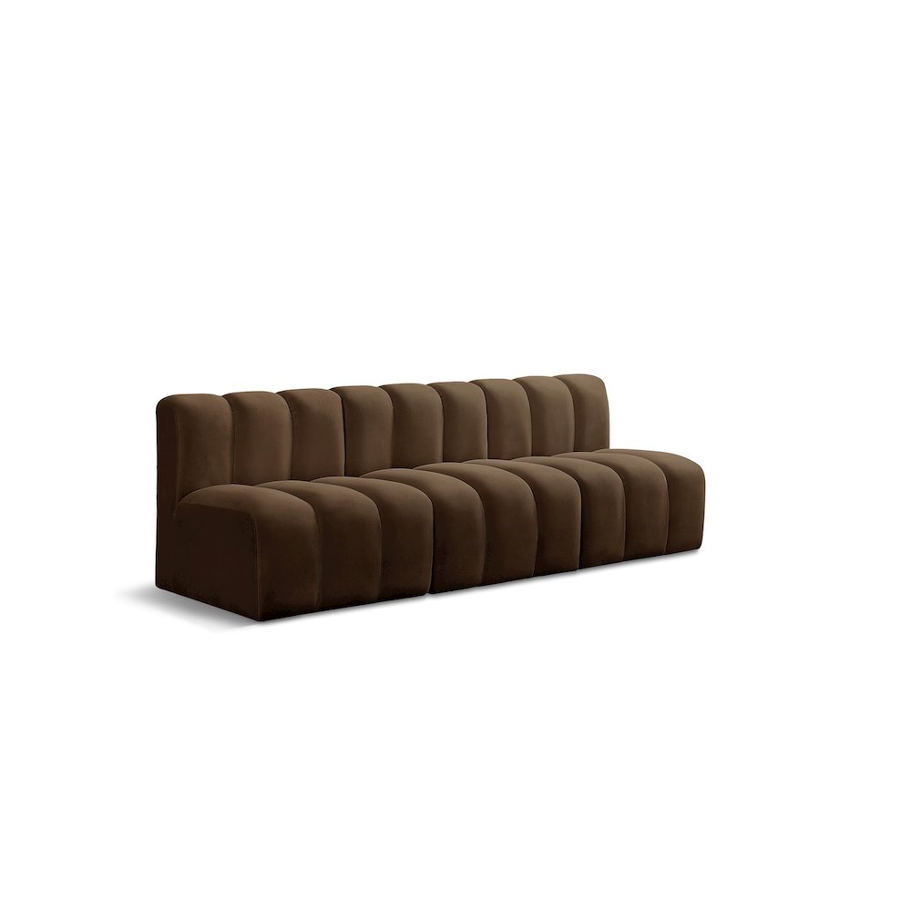 Arc Brown Velvet Modular Sofa