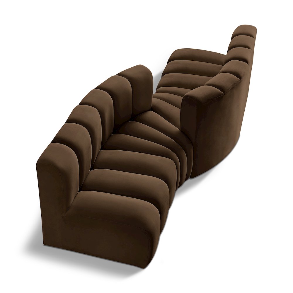 Arc Brown Velvet Modular Sofa
