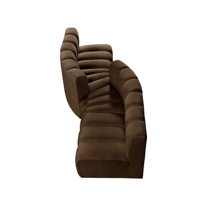 Arc Brown Velvet Modular Sofa