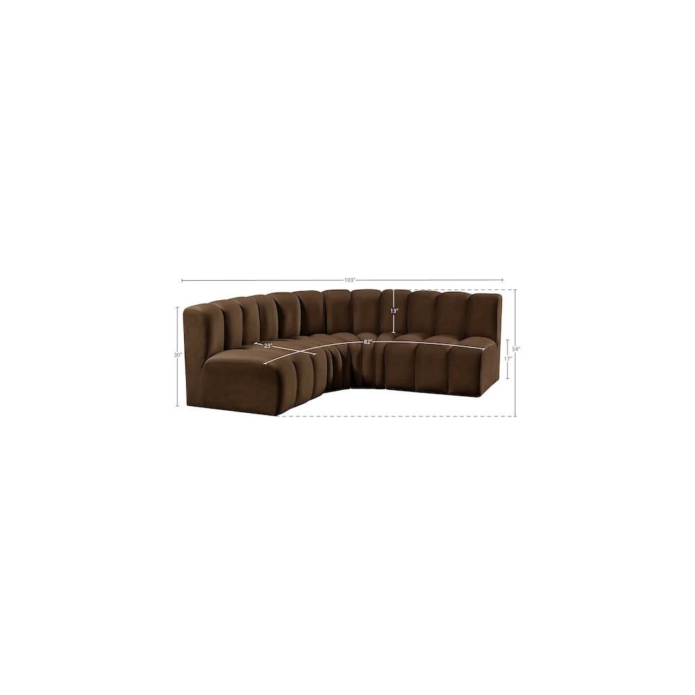 Arc Brown Velvet Modular Sofa
