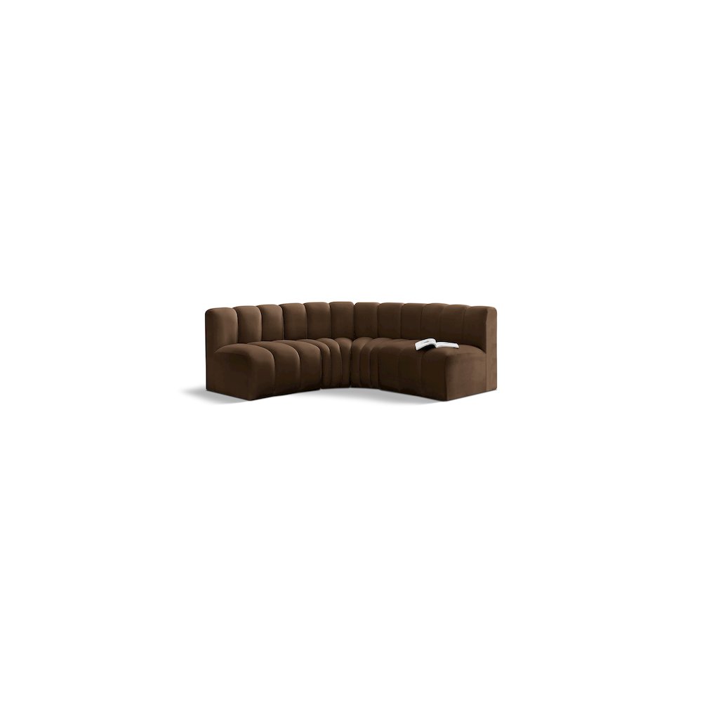 Arc Brown Velvet Modular Sofa