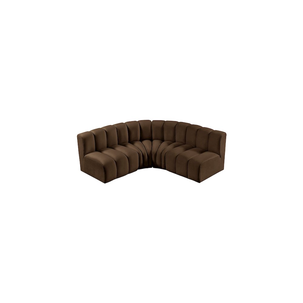Arc Brown Velvet Modular Sofa