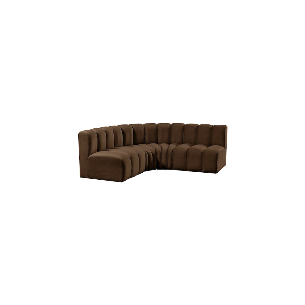 Arc Brown Velvet Modular Sofa