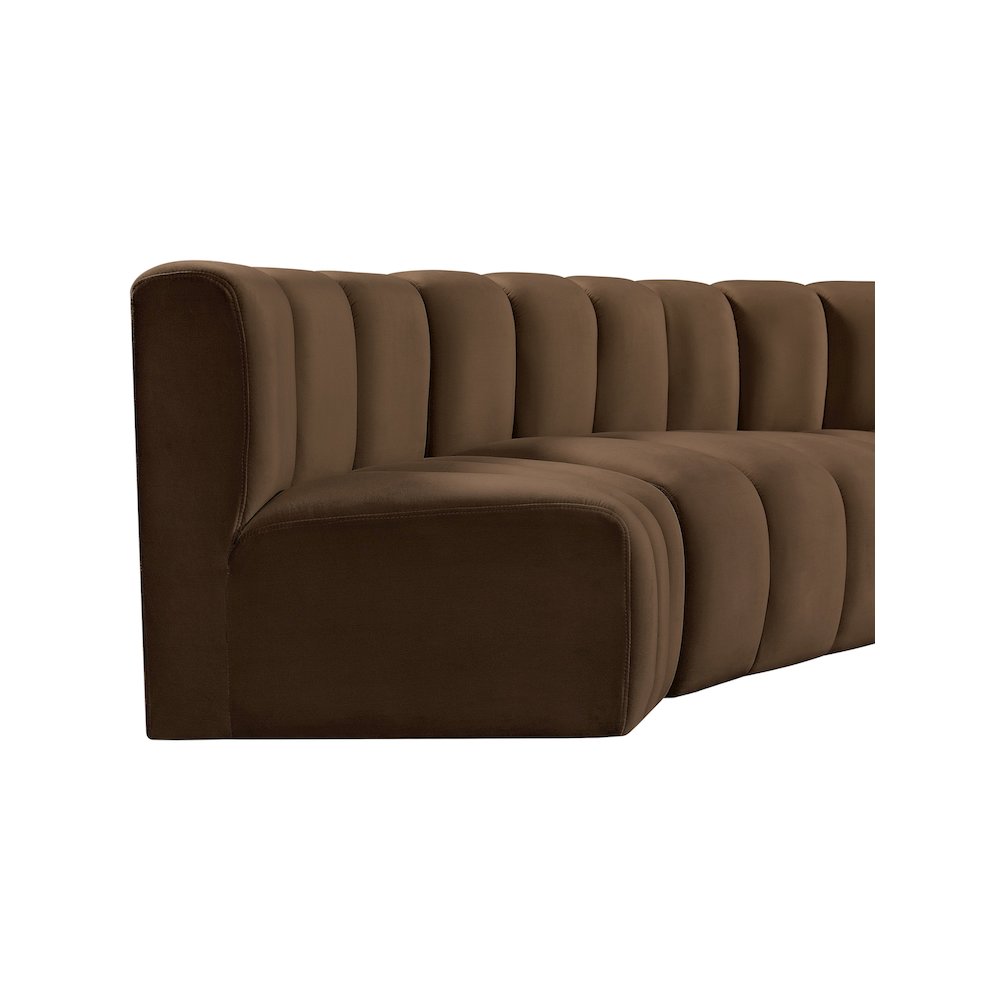 Arc Brown Velvet Modular Sofa